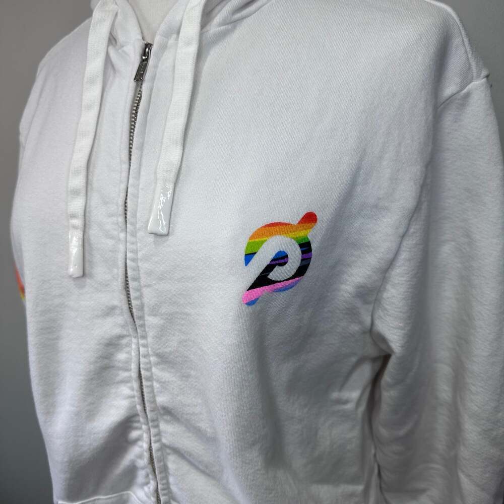 Peloton Pride Lead With Love Zip Up, Sz L *See flaws - Picture 2 of 13
